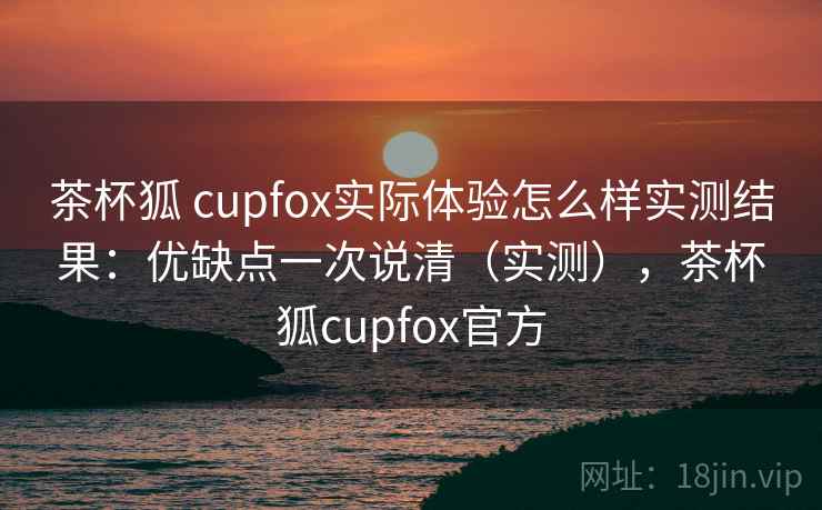 茶杯狐 cupfox实际体验怎么样实测结果：优缺点一次说清（实测），茶杯狐cupfox官方