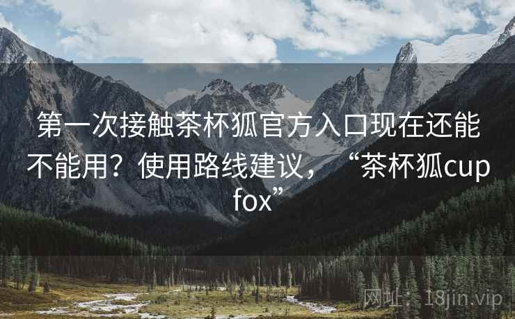 第一次接触茶杯狐官方入口现在还能不能用？使用路线建议，“茶杯狐cupfox”